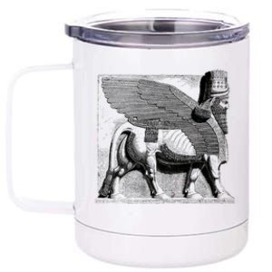 Assyrian Winged Bull Lamassu Iraq Iran Souvenir Gift 12 oz Stainless Steel Tumbler Cup