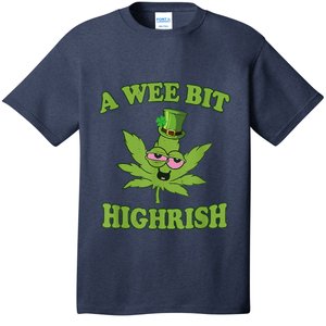 A Wee Bit Highrish Funny 420 Weed Marijuana St Patricks Day T-Shirt