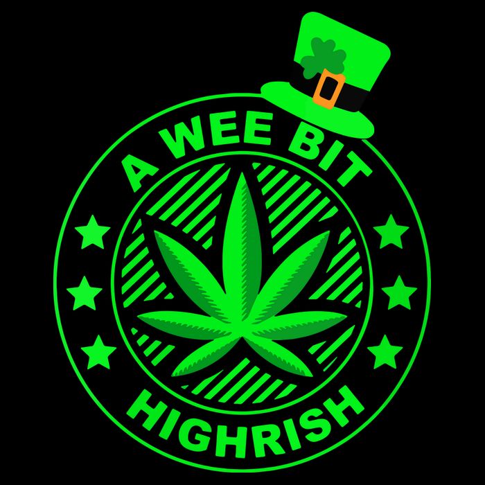 A Wee Bit Highrish Funny 420 Weed Marijuana St Patricks Day Vneck 16oz Travel Tumbler