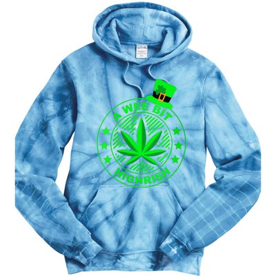 A Wee Bit Highrish Funny 420 Weed Marijuana St Patricks Day Vneck Tie Dye Hoodie