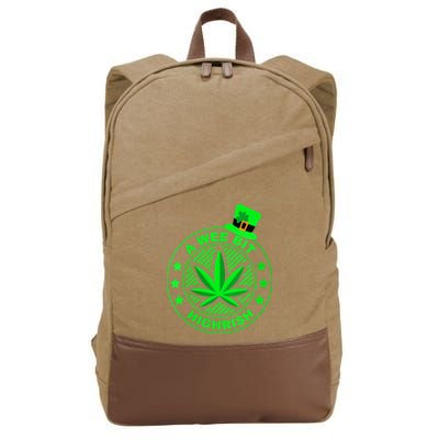 A Wee Bit Highrish Funny 420 Weed Marijuana St Patricks Day Vneck Cotton Canvas Backpack