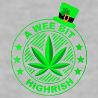 A Wee Bit Highrish Funny 420 Weed Marijuana St Patricks Day Vneck Ladies PosiCharge Tri-Blend Wicking Tank