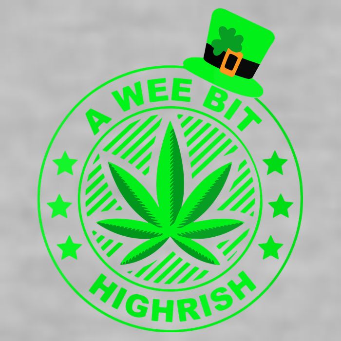 A Wee Bit Highrish Funny 420 Weed Marijuana St Patricks Day Vneck Ladies PosiCharge Tri-Blend Wicking Tank