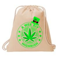 A Wee Bit Highrish Funny 420 Weed Marijuana St Patricks Day Vneck Drawstring Bag
