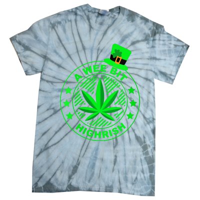 A Wee Bit Highrish Funny 420 Weed Marijuana St Patricks Day Vneck Tie-Dye T-Shirt