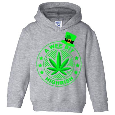 A Wee Bit Highrish Funny 420 Weed Marijuana St Patricks Day Vneck Toddler Hoodie