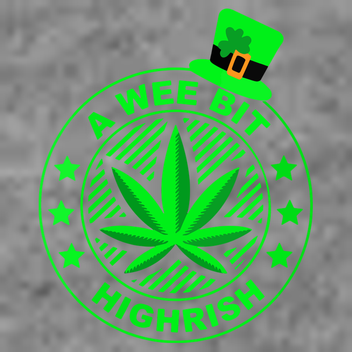 A Wee Bit Highrish Funny 420 Weed Marijuana St Patricks Day Vneck Toddler Hoodie