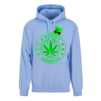 A Wee Bit Highrish Funny 420 Weed Marijuana St Patricks Day Vneck Unisex Surf Hoodie