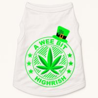A Wee Bit Highrish Funny 420 Weed Marijuana St Patricks Day Vneck Doggie Tank