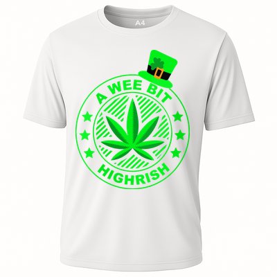 A Wee Bit Highrish Funny 420 Weed Marijuana St Patricks Day Vneck Performance Shirt