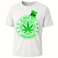 A Wee Bit Highrish Funny 420 Weed Marijuana St Patricks Day Vneck Performance Shirt