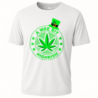 A Wee Bit Highrish Funny 420 Weed Marijuana St Patricks Day Vneck Cooling Performance Crew T-Shirt