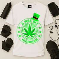 A Wee Bit Highrish Funny 420 Weed Marijuana St Patricks Day Vneck Performance Shirt