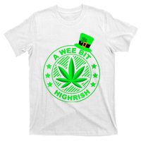 A Wee Bit Highrish Funny 420 Weed Marijuana St Patricks Day Vneck T-Shirt