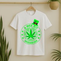 A Wee Bit Highrish Funny 420 Weed Marijuana St Patricks Day Vneck T-Shirt