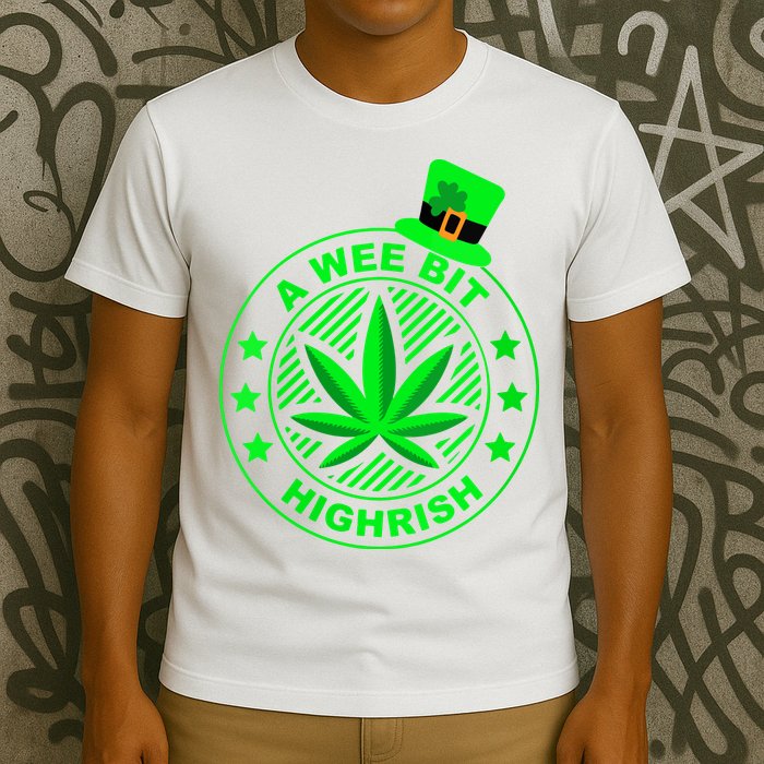 A Wee Bit Highrish Funny 420 Weed Marijuana St Patricks Day Vneck T-Shirt