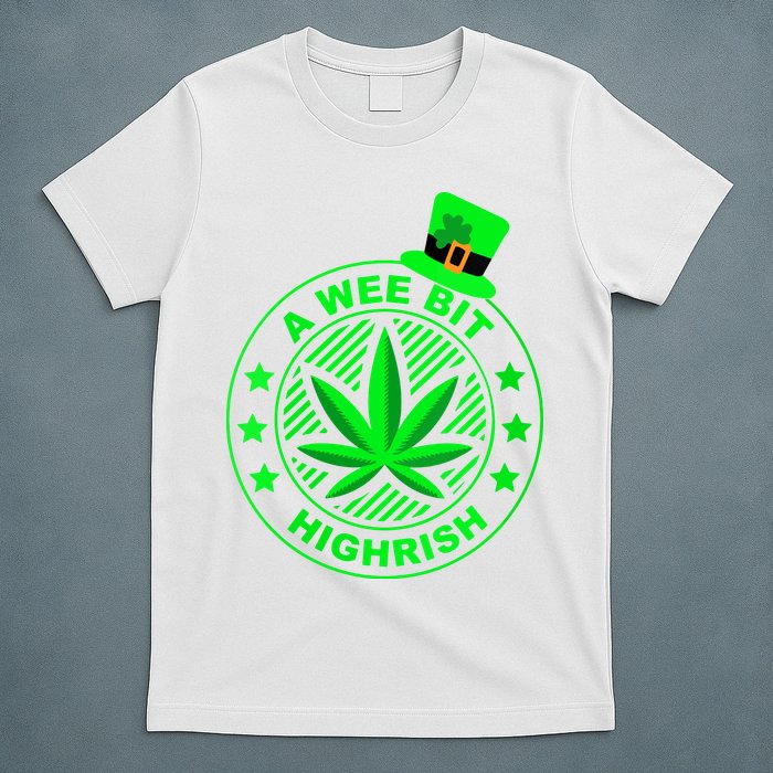 A Wee Bit Highrish Funny 420 Weed Marijuana St Patricks Day Vneck T-Shirt