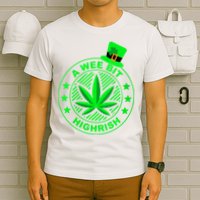 A Wee Bit Highrish Funny 420 Weed Marijuana St Patricks Day Vneck T-Shirt