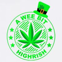 A Wee Bit Highrish Funny 420 Weed Marijuana St Patricks Day Vneck T-Shirt