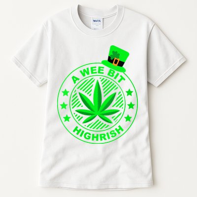 A Wee Bit Highrish Funny 420 Weed Marijuana St Patricks Day Vneck Tall T-Shirt