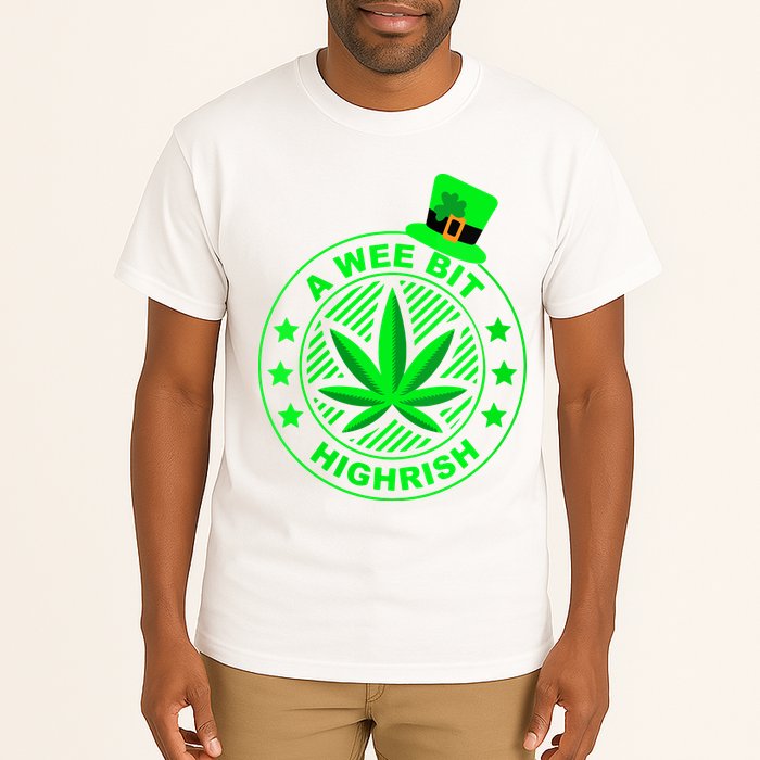 A Wee Bit Highrish Funny 420 Weed Marijuana St Patricks Day Vneck Tall T-Shirt