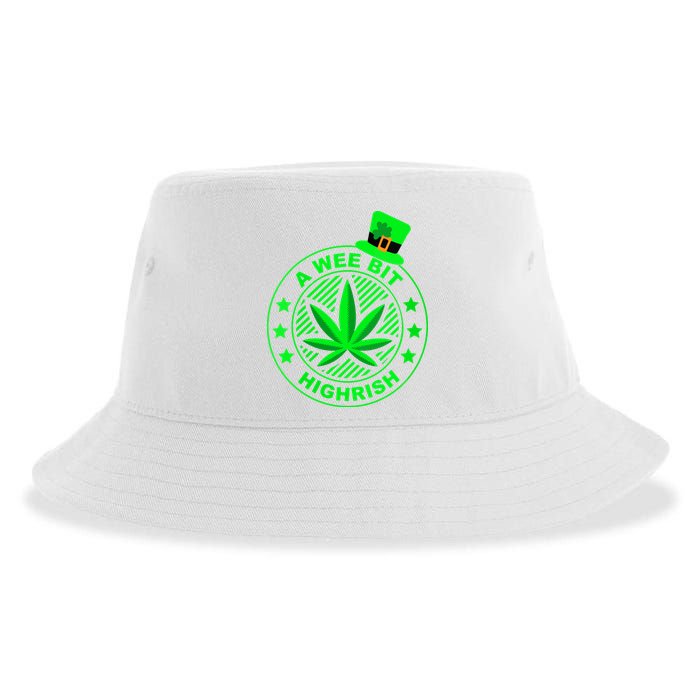 A Wee Bit Highrish Funny 420 Weed Marijuana St Patricks Day Vneck Sustainable Bucket Hat