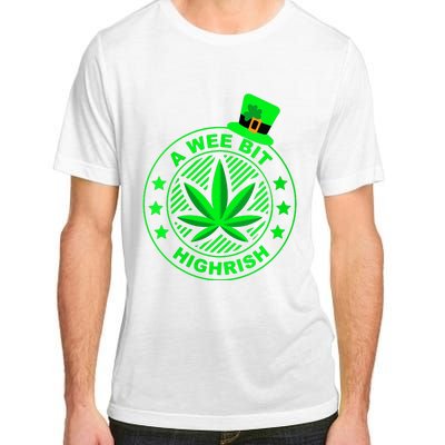 A Wee Bit Highrish Funny 420 Weed Marijuana St Patricks Day Vneck Adult ChromaSoft Performance T-Shirt