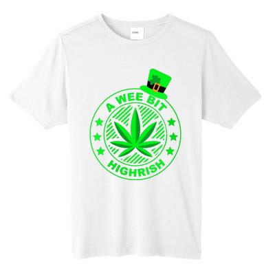 A Wee Bit Highrish Funny 420 Weed Marijuana St Patricks Day Vneck Tall Fusion ChromaSoft Performance T-Shirt