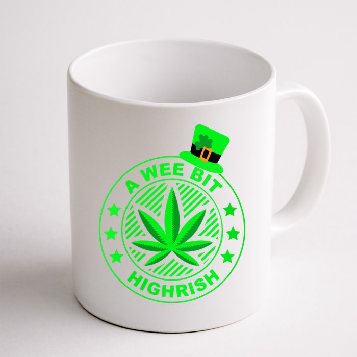 A Wee Bit Highrish Funny 420 Weed Marijuana St Patricks Day Vneck Mug