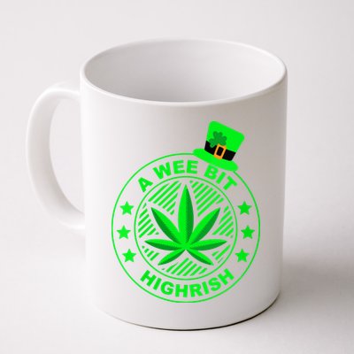 A Wee Bit Highrish Funny 420 Weed Marijuana St Patricks Day Vneck Mug