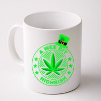 A Wee Bit Highrish Funny 420 Weed Marijuana St Patricks Day Vneck Mug