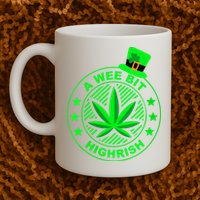A Wee Bit Highrish Funny 420 Weed Marijuana St Patricks Day Vneck Mug