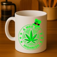 A Wee Bit Highrish Funny 420 Weed Marijuana St Patricks Day Vneck Mug