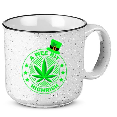 A Wee Bit Highrish Funny 420 Weed Marijuana St Patricks Day Vneck 15oz Campfire Ceramic Mug