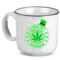 A Wee Bit Highrish Funny 420 Weed Marijuana St Patricks Day Vneck 15oz Campfire Ceramic Mug