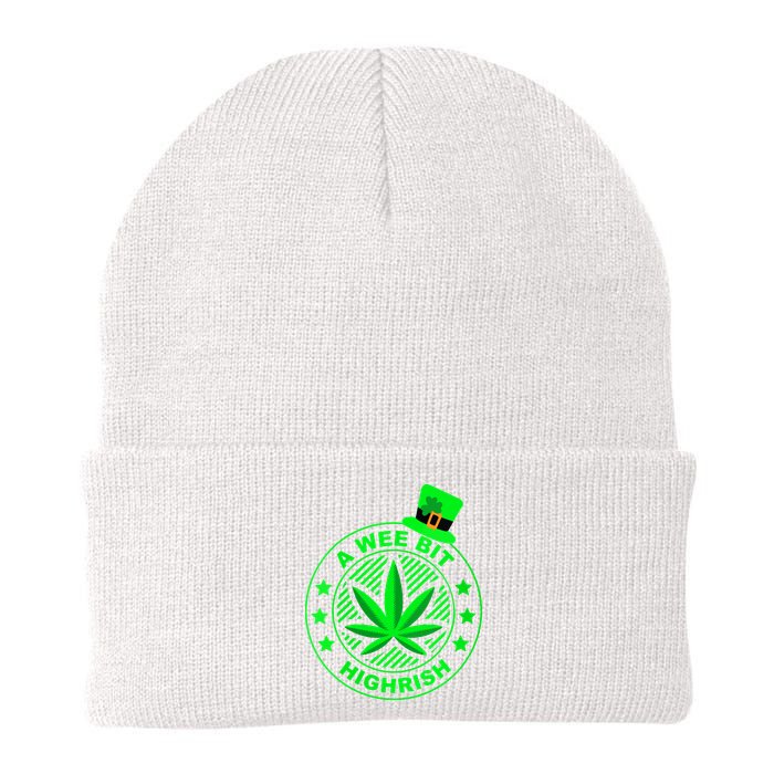 A Wee Bit Highrish Funny 420 Weed Marijuana St Patricks Day Vneck Beanie
