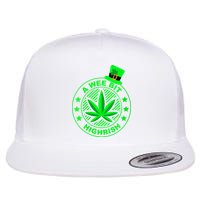 A Wee Bit Highrish Funny 420 Weed Marijuana St Patricks Day Vneck Flat Bill Trucker Hat