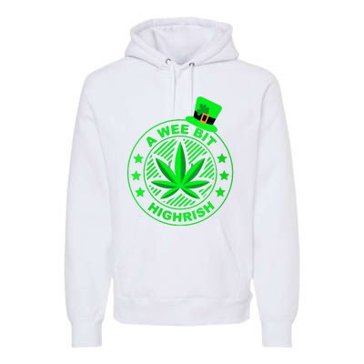 A Wee Bit Highrish Funny 420 Weed Marijuana St Patricks Day Vneck Premium Hoodie