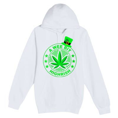 A Wee Bit Highrish Funny 420 Weed Marijuana St Patricks Day Vneck Premium Pullover Hoodie