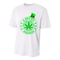 A Wee Bit Highrish Funny 420 Weed Marijuana St Patricks Day Vneck Youth Performance Sprint T-Shirt