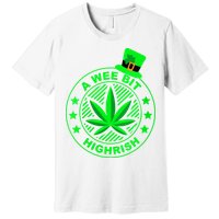 A Wee Bit Highrish Funny 420 Weed Marijuana St Patricks Day Vneck Premium T-Shirt