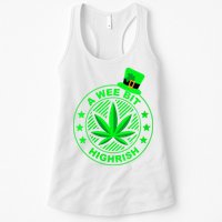 A Wee Bit Highrish Funny 420 Weed Marijuana St Patricks Day Vneck Womens Tank Top