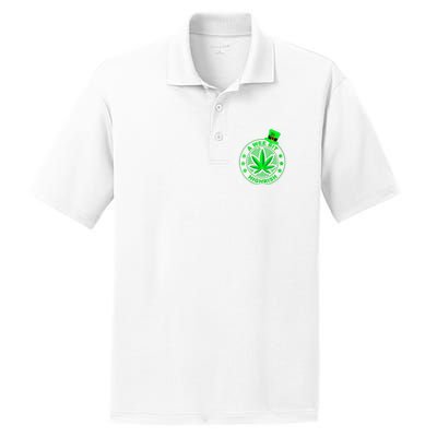 A Wee Bit Highrish Funny 420 Weed Marijuana St Patricks Day Vneck PosiCharge RacerMesh Polo