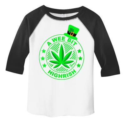 A Wee Bit Highrish Funny 420 Weed Marijuana St Patricks Day Vneck Toddler Fine Jersey T-Shirt
