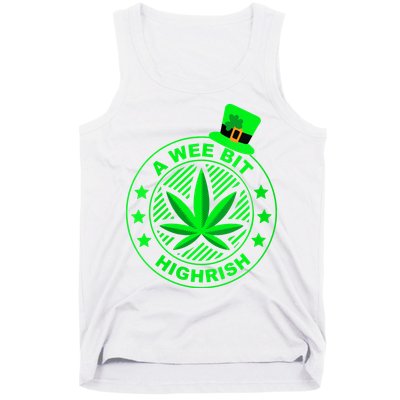 A Wee Bit Highrish Funny 420 Weed Marijuana St Patricks Day Vneck Tank Top