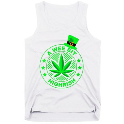 A Wee Bit Highrish Funny 420 Weed Marijuana St Patricks Day Vneck Tank Top