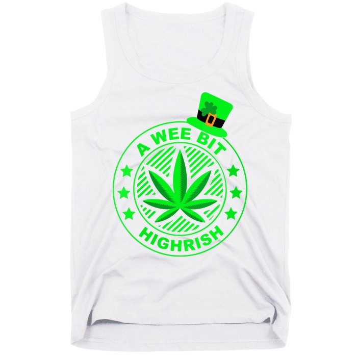 A Wee Bit Highrish Funny 420 Weed Marijuana St Patricks Day Vneck Tank Top