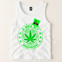 A Wee Bit Highrish Funny 420 Weed Marijuana St Patricks Day Vneck Tank Top
