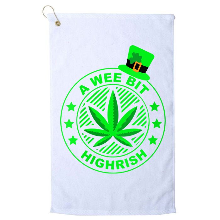 A Wee Bit Highrish Funny 420 Weed Marijuana St Patricks Day Vneck Golf Towel