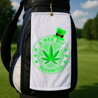 A Wee Bit Highrish Funny 420 Weed Marijuana St Patricks Day Vneck Golf Towel